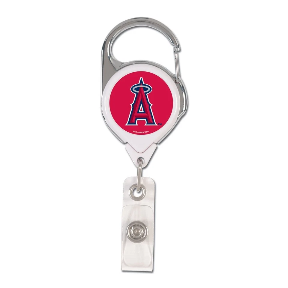 LOS ANGELES ANGELS PREMIUM METAL RETRACTABLE ID BADGE HOLDER KEY CHAIN NEW - Image 1 of 1