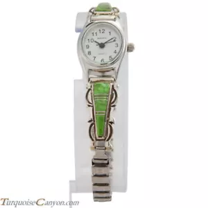 Navajo Native American Gaspeite Inlay Watch Tips by Erwin Hoskie SKU226741 - Picture 1 of 4