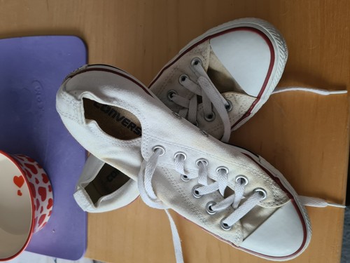 Sneakers Converse All Stars donna bianche basse tessuto tela TAGLIA UK 5