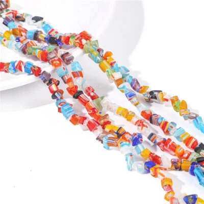 200Pcs/Strand Millefiori Glass Chip Beads 4~9mm DIY Bracelet Mobile Chains - Image 1 of 4