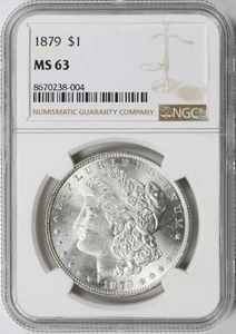 1879 $1 Morgan Dollar NGC MS63 - Picture 1 of 4