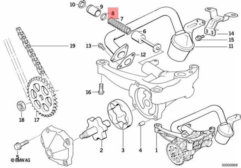 BMW Genuine Engine O-Ring 17.0X1.8MM E34 E36 E39 E46 E53 E60 E60N E63 E63N E64 E - Image 1 of 1
