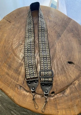 VINTAGE Woven Camera Strap Southwest Pattern Leather Ends Adjustable, 1970’s - Image 1 of 4