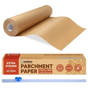 Unbleached Parchment Paper for Baking, 15 in x 210 ft, 260 Sq.Ft, Heavy Duty ... - Picture 1 of 8