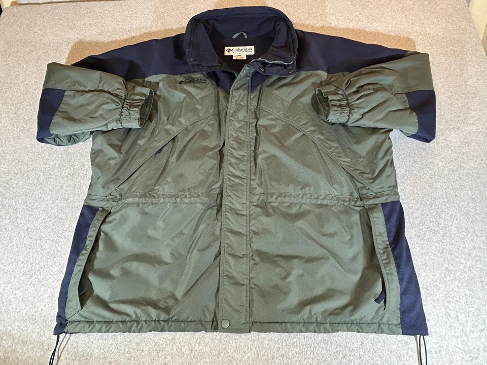 Chaqueta Columbia Para Hombre 3XL Verde Azul Forrada de Vellón 3 en 1 Parka Abrigo De Colección Años 90 Foto 1 de 4