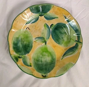 WILLIAMS SONOMA Country Fair 8.5 Plate Green Lemon Fruit.   839 - Picture 1 of 2