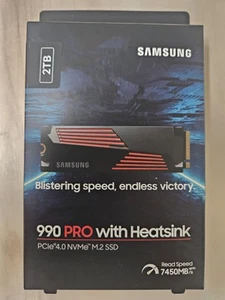 Samsung 990 PRO 2TB M.2 NVMe SSD with Heatsink MZ-V9P2T0 - Brand New, Sealed Box - Photo 1/3