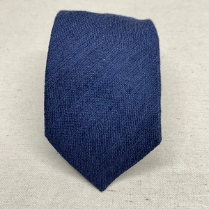 ETON Cotton Silk Linen Blend Textured Woven Navy Luxury Tie Made in Italy NWT - Picture 1 of 7