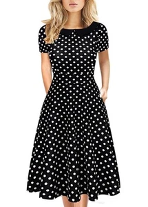 Peter Pan Collar Dresses for Women Elegant Vintage Casual Floral Print Work P... - Picture 1 of 5
