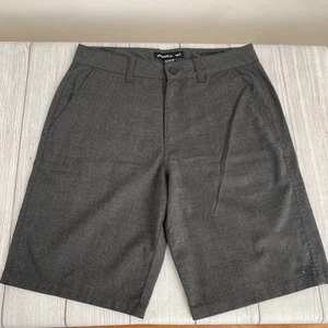 O’Niel Mens Charcoal Gray Plaid Chino Flat Front Causal Shorts Size 32 - Picture 1 of 8