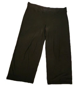 EILEEN FISHER XL Crop Pants Wide Leg Pull On Viscose Jersey Stretch Brown Comfy - Picture 1 of 7