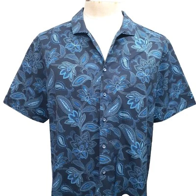 Robert Graham Performance Paisley Short Sleeve Stretch Shirt XXL Poly Spandex - Image 1 of 4