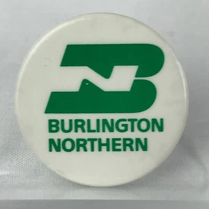 Burlington Northern Railway Railroad Pinback botón verde blanco - Imagen 1 de 4