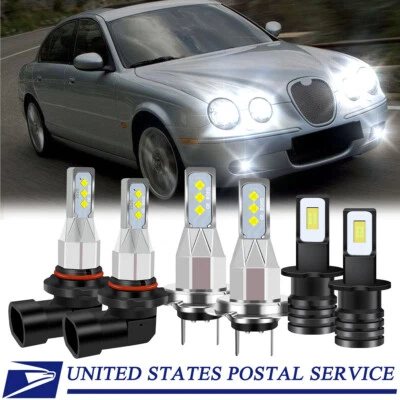 Para Jaguar S-Type 2000-2004 6X Bombillas LED Luz Alta Baja + Luz Antiniebla Foto 1 de 4