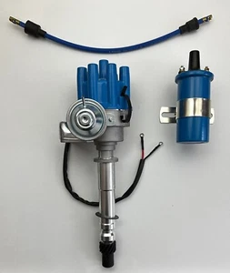 CHEVY 327 350 400 396 427 454  Blue Small Cap HEI Distributor +  45k Round Coil - Picture 1 of 10
