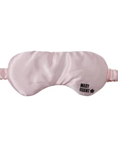 MARY QUANT Travel Silk eye mask with logo drawstring Pink Gowell Japan EXCLUSIVE - Picture 1 of 4