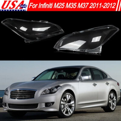 2x Clear Headlight Headlamp Lens Shell Covers For Infiniti M25 M35 M37 2011-2012 - Image 1 of 4