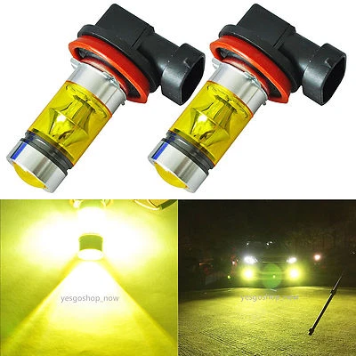 2x H11 H8 H9 LED 4300K Yellow Fog Light Bulbs 100W 1500LM Driving Lamp DRL - Image 1 of 4