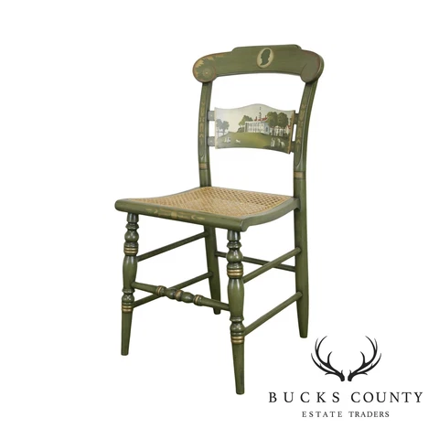 Hitchcock Green Painted George Washington Mount Vernon Cane Seat Side Chair (B) Cover