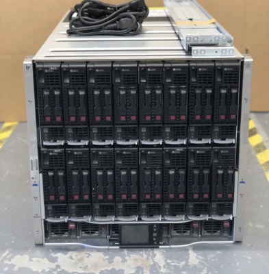 HP BLc7000 G3 16x HP BL460c Gen8 256-Cores 8TB RAM 10GbE Blade Server Solution - Image 1 of 3