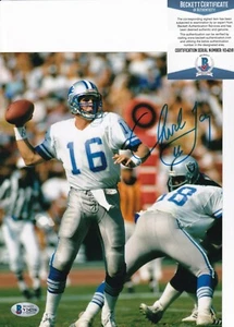CHUCK LONG firmato (DETROIT LIONS) Iowa autografo 8X10 foto BECKETT BAS V24216 - Foto 1 di 1