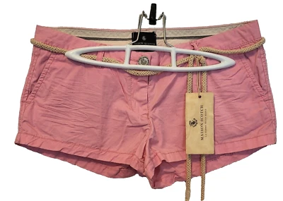 Maison Scotch Mini Shorts w Rope Belt Womens Size 27 NWT Pink - Image 1 of 4
