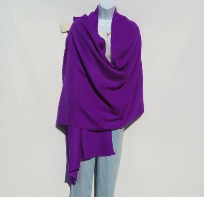 Cachemira|Chal\Tirar| Gran tamaño|Telar a mano|4 capas|Espiga ancha| Violeta Foto 1 de 4