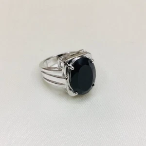 Big Oval Black Onyx Gemstone Ring For Men 925 Silver ring For Men Jewelry - Picture 1 of 3
