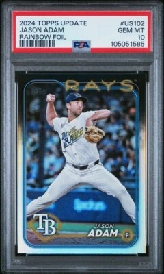 Lámina arco iris Topps 2024 #US102 Jason Adam Tampa Bay Rays PSA 10 Foto 1 de 2