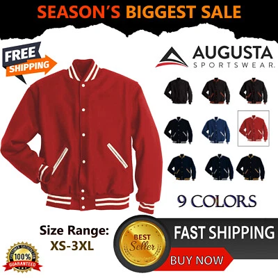 Holloway Melton шерсть 24 унц. Куртка Letterman с соответствующими шерстяными рукавами 224182 - Изображение 1 из 2