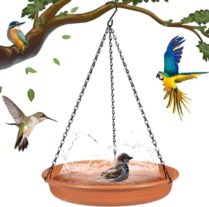 Hanging Bird Bath Hanging Bird-Feeder -  Garden Birdbath Tray Wildlife Feeder Pl - Picture 1 of 12