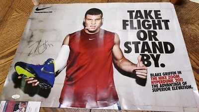 Póster RARO Autografiado Clippers Pistons Blake Griffin Nike 24x18 Certificado de Autenticidad JSA Foto 1 de 3
