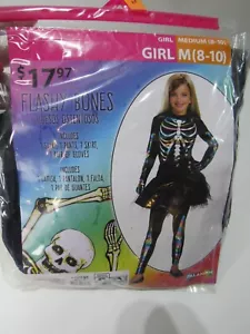 Halloween Skeleton Girls Tutu Flashy Bones Rainbow Skeleton Costume  Med (8-10) - Picture 1 of 4