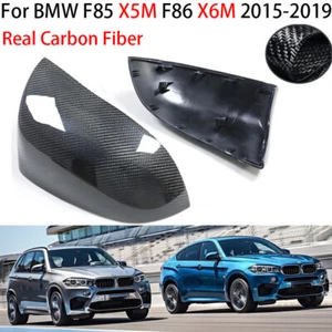 For BMW F85 X5M F86 X6M 2015-2019 Real Carbon Fiber Rear View Mirror Covers - Foto 1 di 10