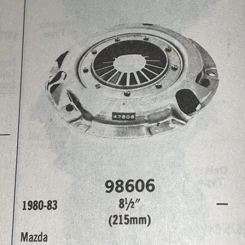 Capa de embreagem 98606 BWD compatível com Mazda 80-83 8 1/2” diafragma frete grátis - Imagem 1 de 1