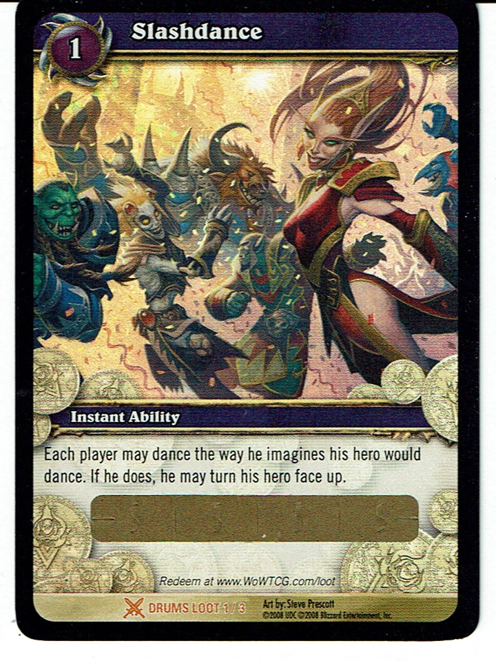 WORLD OF WARCRAFT, SLASHDANCE LOOT CARD DRUMS LOOT 1/3 - Image 1 of 1