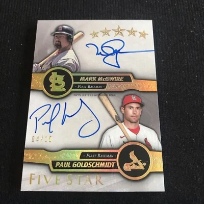 2021 Topps Five Star Mark McGwire Paul Goldschmidt Auto Autograph #04/10 - Image 1 of 2
