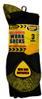 Ultimate Work Sock, Pk 3, Reinforced Heel Toe Boot Sock Workwear Terry cushioned