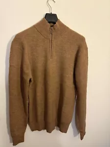 Moncrief London 1/4 Zip Sweater Men’s Size Large Brown New Without Tags - Picture 1 of 16