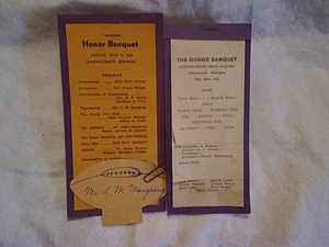 1941,1943 HONOR BANQUETS SCHOOLCRAFT,MICHIGAN PROGRAM,Athletics,football,sports - Picture 1 of 3