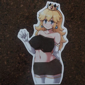 6" Princess Peach Waifu Ecchi Sticker Anime Vinyl Weatherproof Decal - Picture 1 of 2