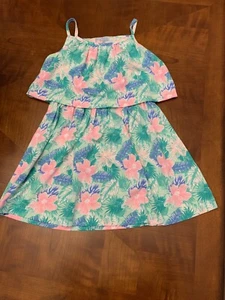 CRB Girl Sz S/C 7-8 Sundress Knit Palm Trees NWT 20040101 - Picture 1 of 6