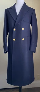 New $4700 Gucci Men’s Camel Hair Overcoat Coat Navy 36 US/46 Eu/Mesured 48 Eu - Picture 1 of 12