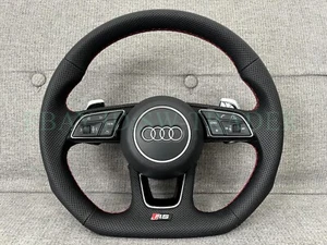 Genuine Audi RS5 Flat Bottom Steering Wheel S4 S5 RS4 RS5 B9 F5 S1 S3 RS3 Q2 SQ - Picture 1 of 12