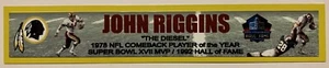 JOHN RIGGINS WASHINGTON REDSKINS FULL COLOR NAME PLATE - Picture 1 of 1