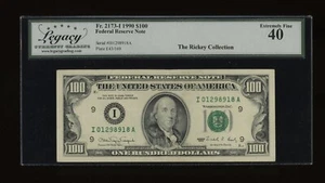 DBR 1990 $100 FRN Minneapolis Fr. 2173-I Legacy XF-40 Serial I01298918A - Picture 1 of 2