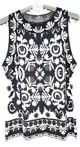 ANN TAYLOR Women's Cotton Viscose Knitted Halter Tank Top Floral Multicolor S - Picture 1 of 13