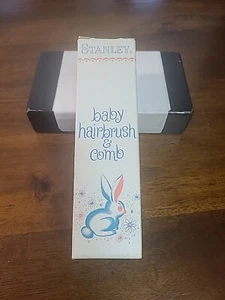 VINTAGE STANLEY BABY HAIRBRUSH AND COMB SET BLUE 4060 - Picture 1 of 10