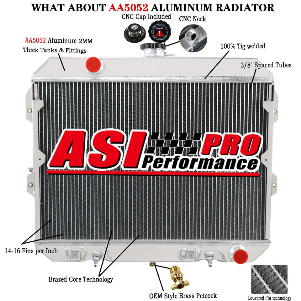 For 1981-1983 1982 Nissan Datsun 280ZX 280 ZX 2.8L L6 AT 4-Row Aluminum Radiator Foto 1 de 4