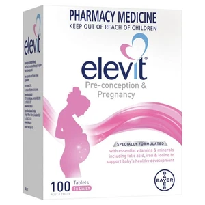 Elevit con yodo multivitamínico embarazo 100 tabletas esenciales embarazo - Imagen 1 de 4